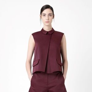 COS sleeveless shirt with tie invented front pleat - size 12